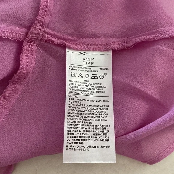 Banana Republic Petite ruffles top in orchid jubilee Sz XXS - Picture 7 of 12